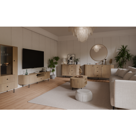 Witryna wysoka zaokrąglone boki frez front 112 OLIVO dąb cremona